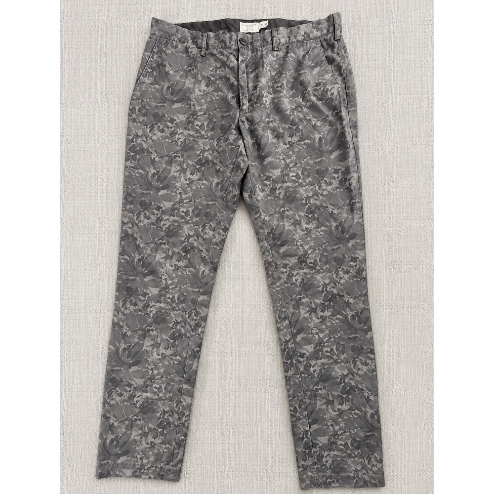Club Monaco Mens Black Camo Pants 31/32 Connor Slim Fit 100% Cotton